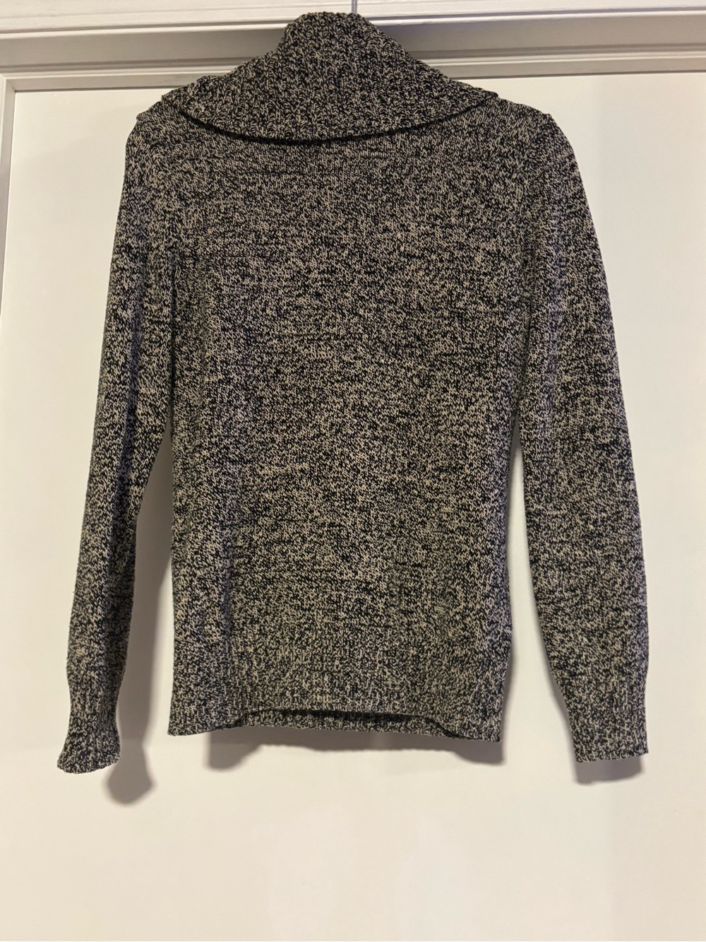 Vintage Y2K Ralph Lauren Black and White Marled Cowl-Neck Sweater - Picture 4 of 4